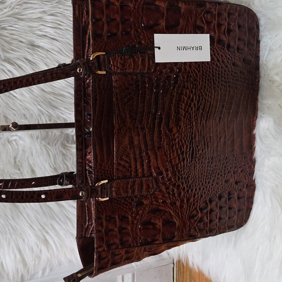 🤎🔹️Brahmin 🔹️Ashlee  Pecan Melbourne Genuine Leather Tote - Picture 4 of 11